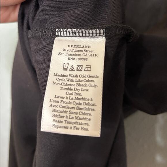 Everlane Weekend Tank Midi Maxi Dress Black Tee Shirt Crew Neck XL - Picture 4 of 6